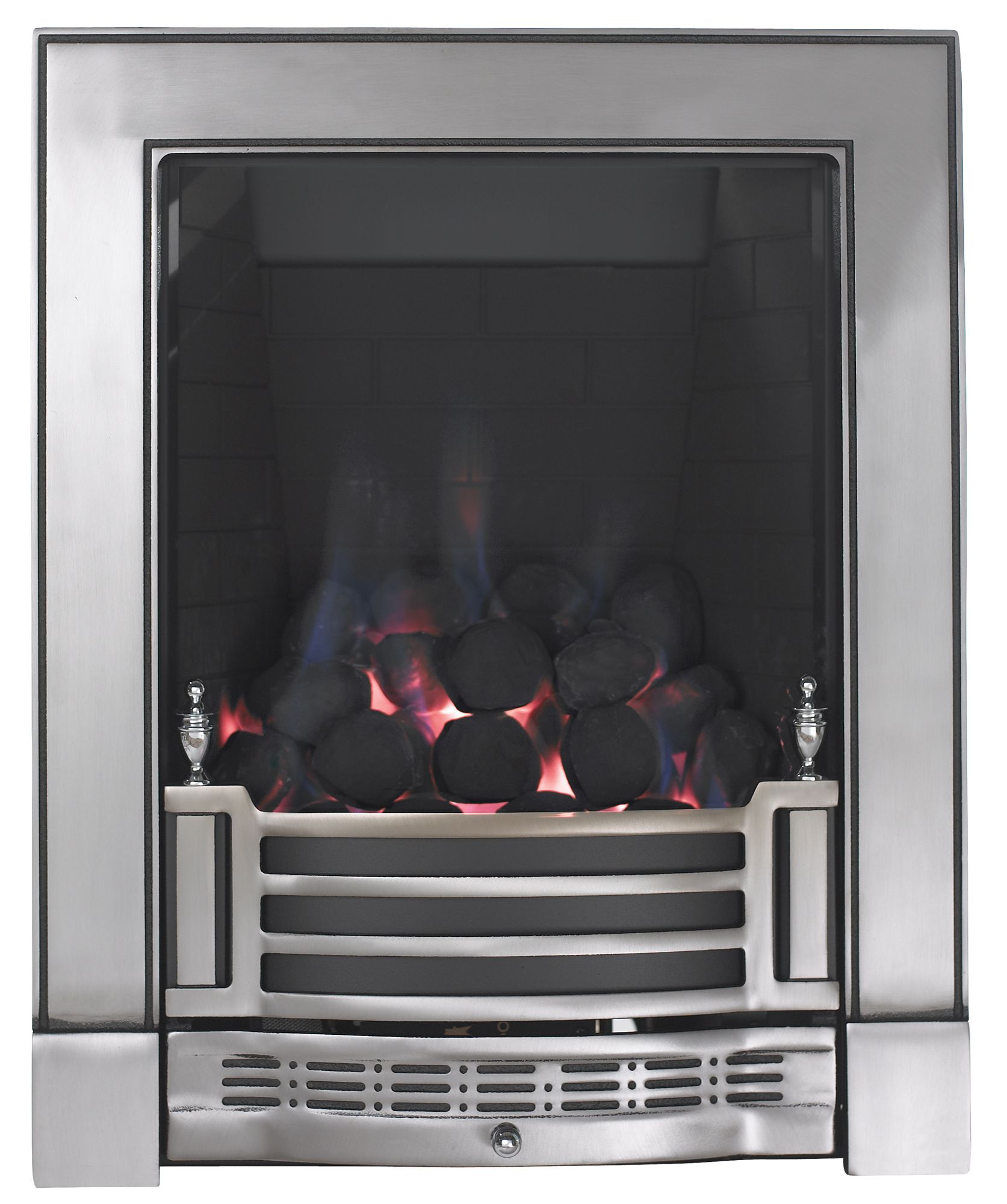 Focal Point Finsbury full depth Chrome effect Manual control Gas Fire | DIY  at Bu0026Q