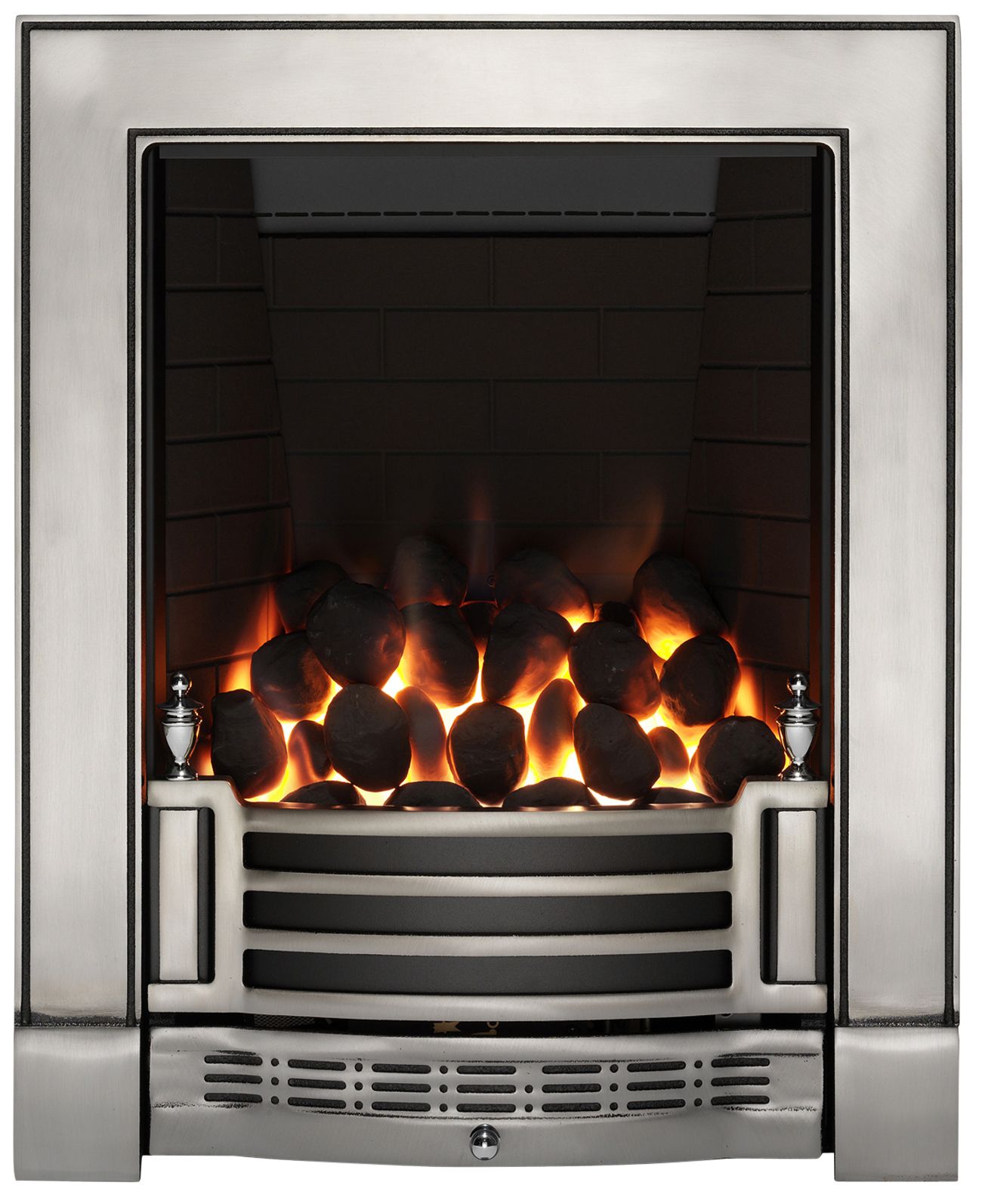 Focal Point Finsbury full depth Chrome effect Remote controlled 3.75kW Gas Fire