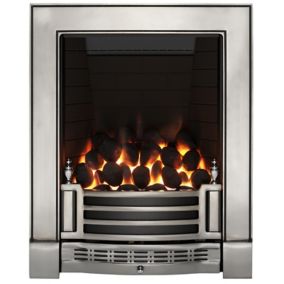 Focal Point Finsbury full depth Chrome effect Remote controlled 3.75kW Gas Fire