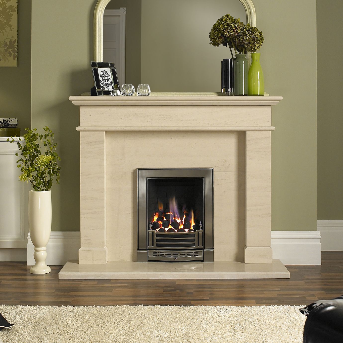 Focal Point Finsbury full depth Chrome effect Remote controlled 3.75kW Gas Fire