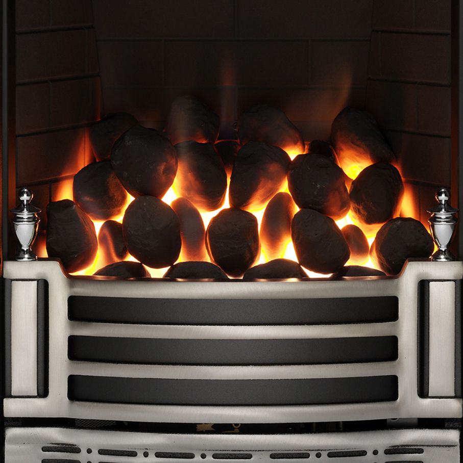 Focal Point Finsbury full depth Chrome effect Remote controlled 3.75kW Gas Fire