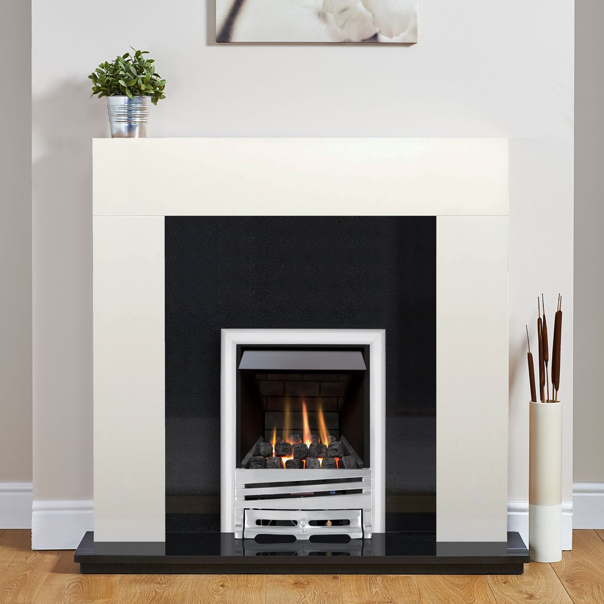 Focal Point Horizon Chrome effect Remote controlled Gas Fire
