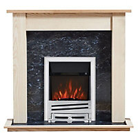 Focal Point Horizon Kingswood Black Chrome effect Freestanding Electric Fire suite