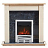 Focal Point Horizon Kingswood Black Chrome effect Freestanding Electric Fire suite