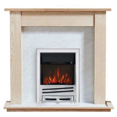 Focal Point Horizon Kingswood Black Chrome effect Freestanding Electric Fire suite