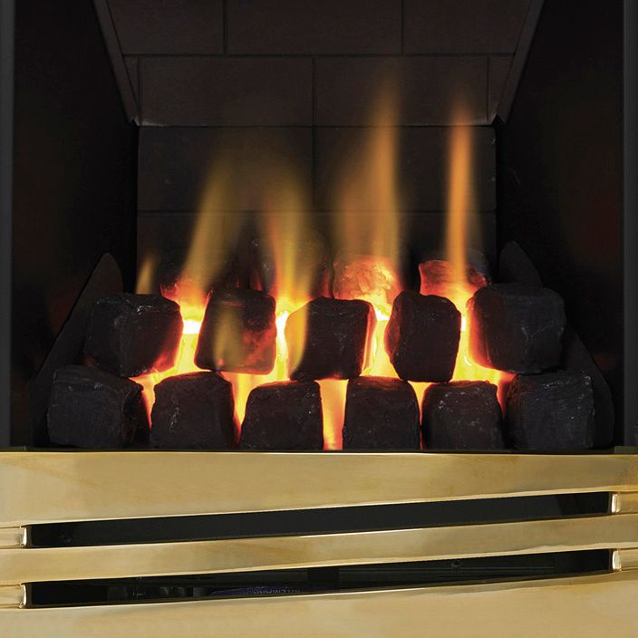Focal Point Horizon multi flue Brass effect Remote controlled Gas Fire