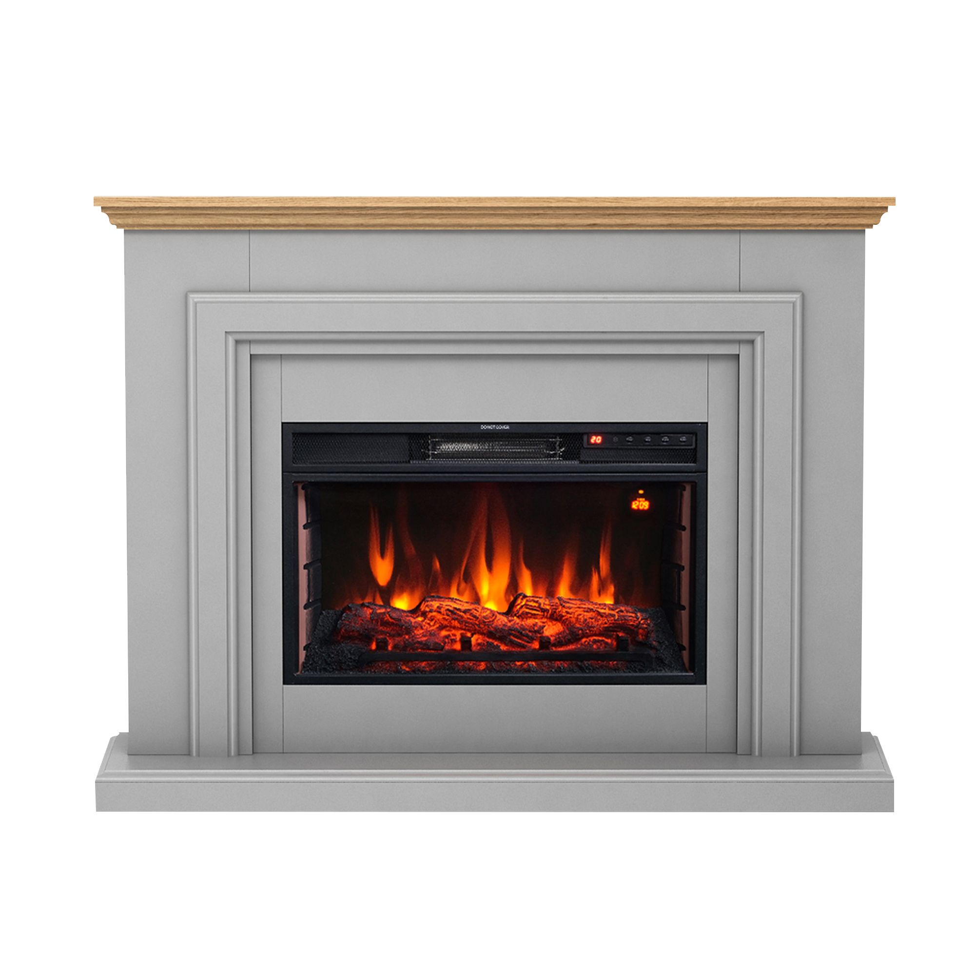 Focal Point Horsham Oak u0026 grey Electric Fire suite | DIY at Bu0026Q