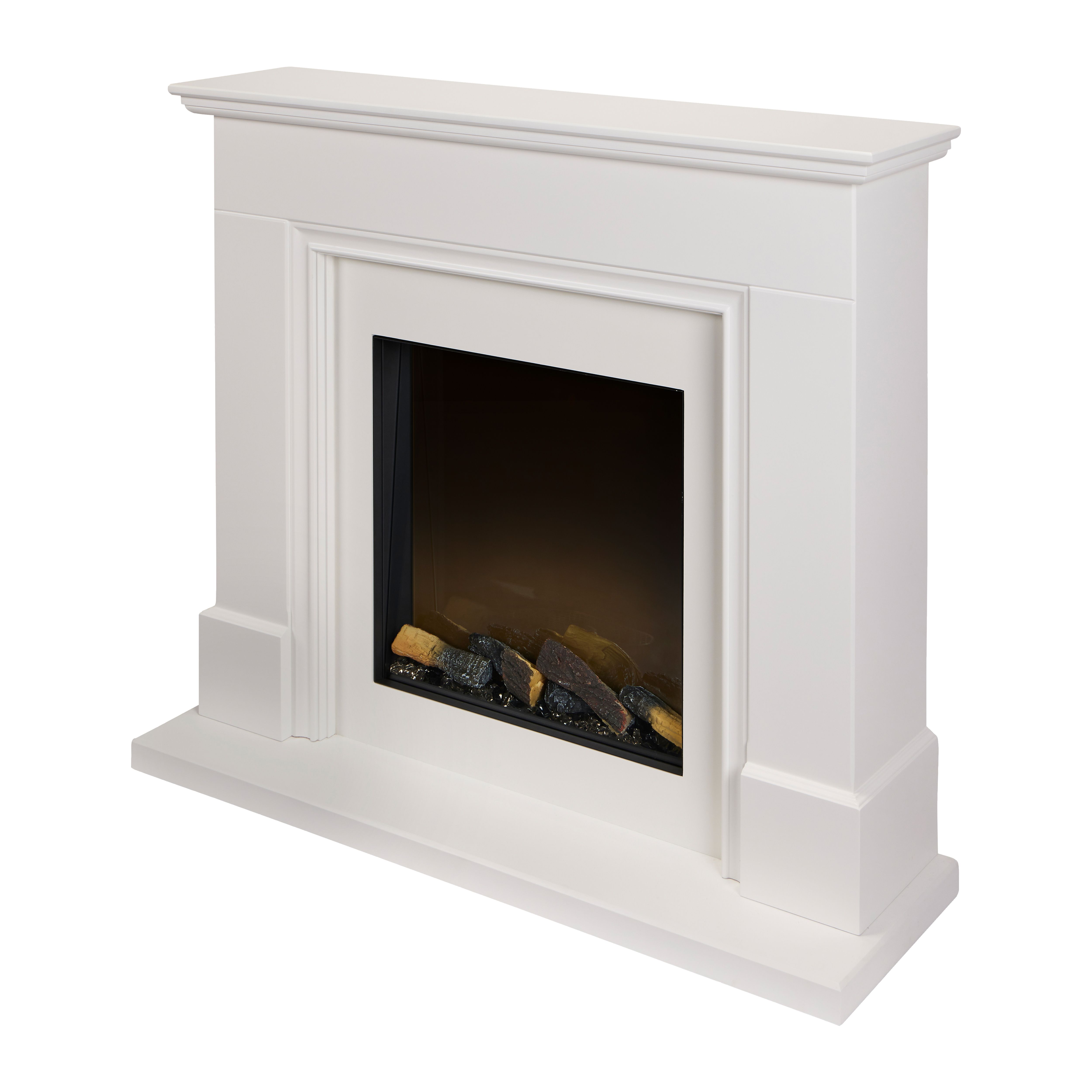 Focal Point Kendal White Metal & wood Freestanding Electric fire suite