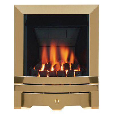 Focal Point Laiton multi flue Brass effect Manual control Gas Fire