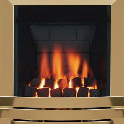 Focal Point Laiton multi flue Brass effect Manual control Gas Fire