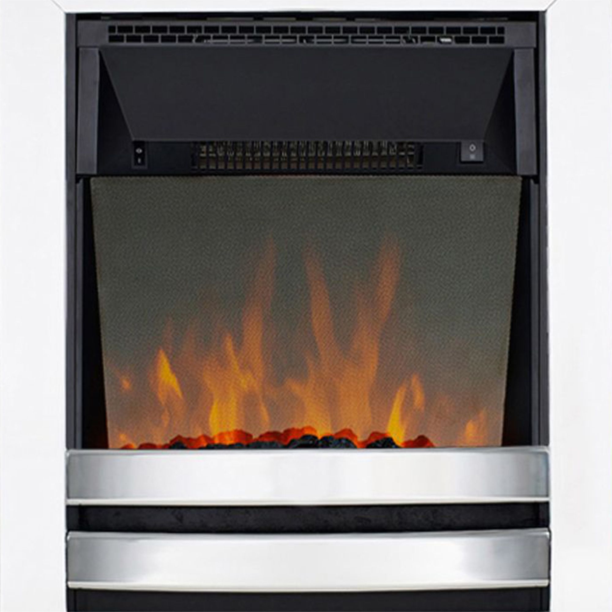 Focal Point Langham 2kW Chrome effect Inset Electric Fire with ...
