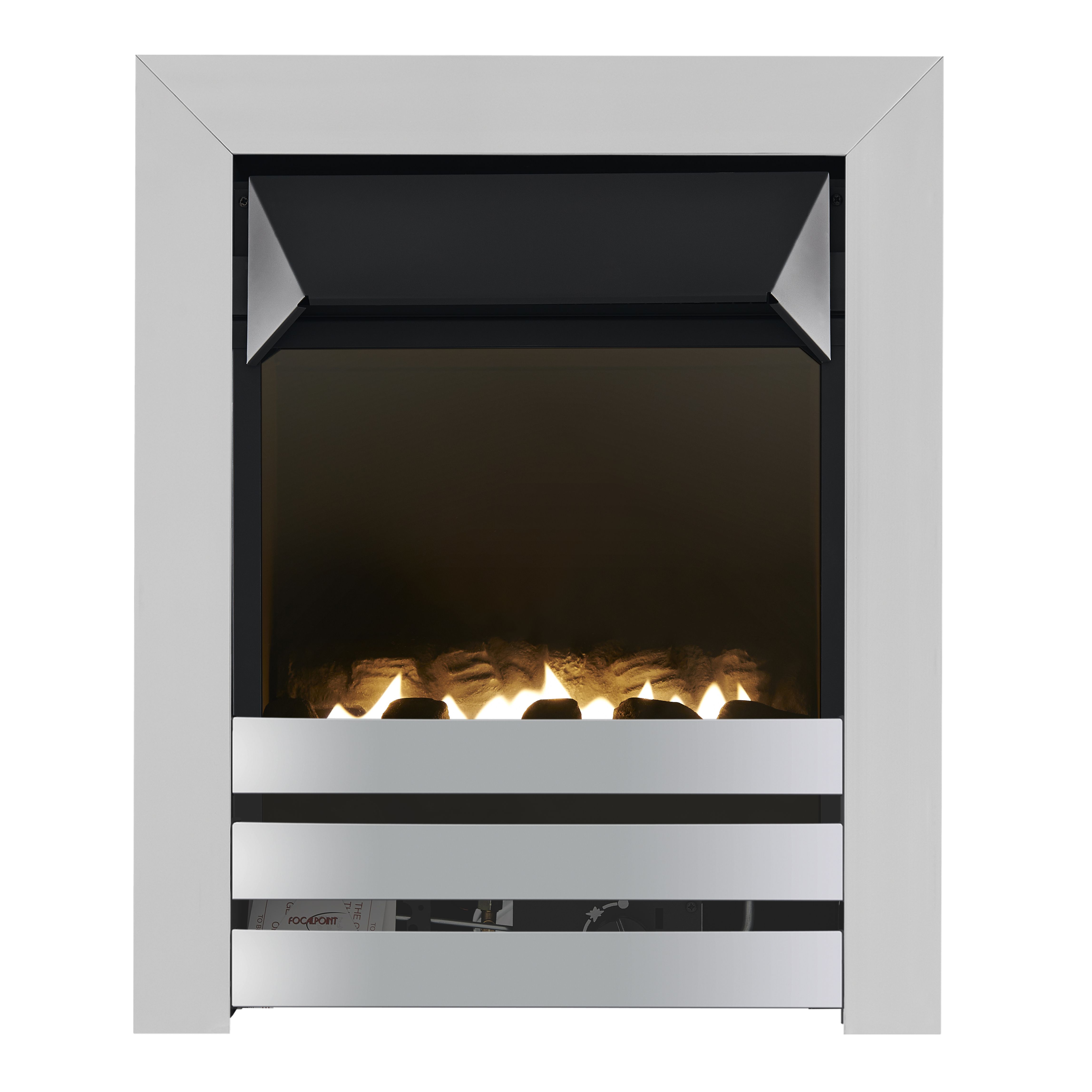 Focal Point Langham Flueless Chrome effect Manual control Gas Fire | DIY at  Bu0026Q