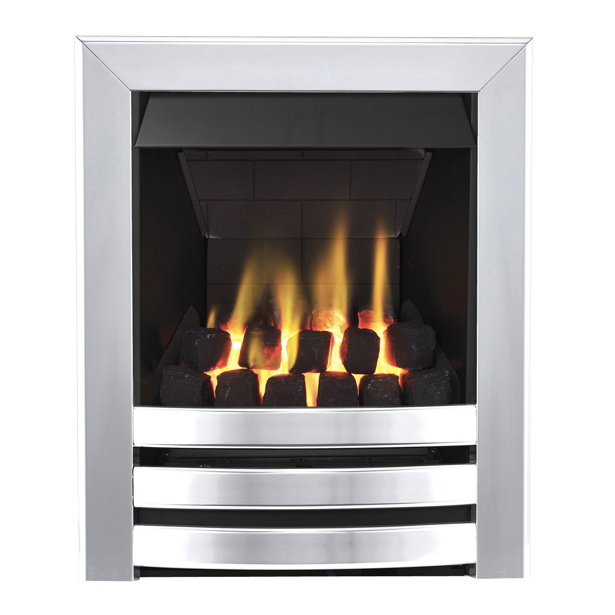 Focal Point Langham multi flue Chrome effect Remote controlled Gas Fire DIY at B&Q