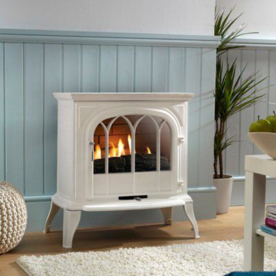 Focal Point Leirvik Flueless White Natural gas Stove FPFBQ398 | DIY at Bu0026Q