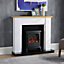 Focal Point Linford Oak & white Freestanding Electric Fire suite