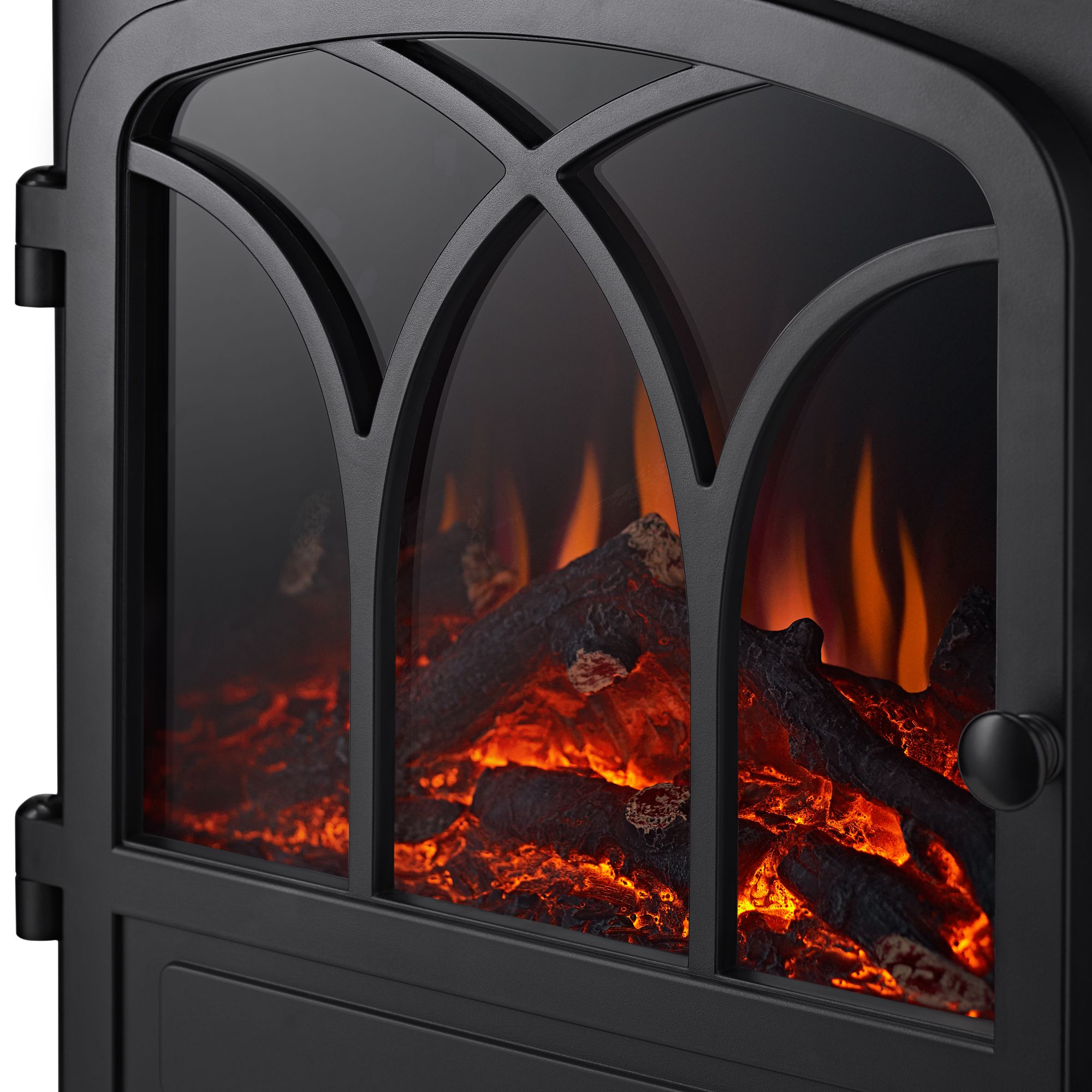 Focal Point Linford Oak & white Freestanding Electric Fire suite