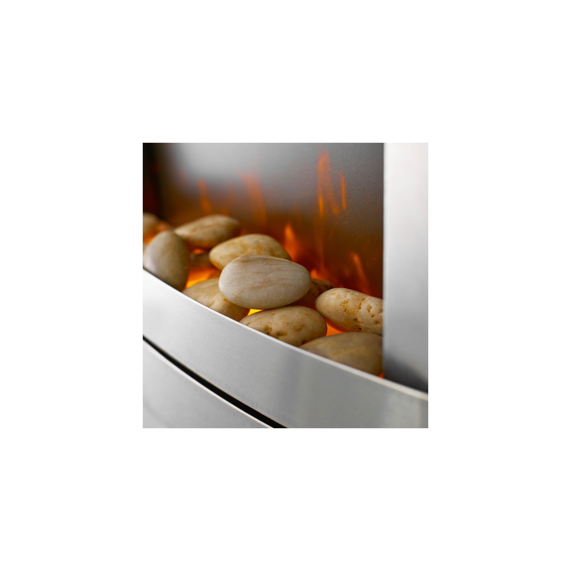 Focal Point Lulworth 2kW Brushed metal effect Inset Electric Fire (H)555mm (W)390mm (D)114mm