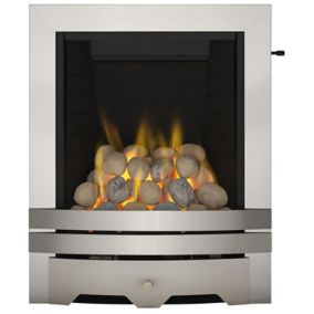 Focal Point Lulworth Brushed stainless steel effect Gas Fire FPFBQ237