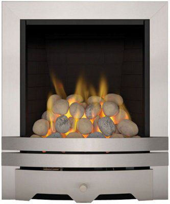 Focal Point Lulworth Brushed stainless steel effect Manual control Gas Fire