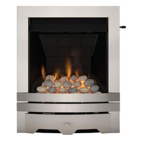 Focal Point Lulworth Brushed stainless steel effect Slide control 3.1kW Gas Fire