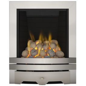 Focal Point Lulworth full depth Brushed stainless steel effect Remote controlled 3.75kW Gas Fire