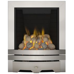 Focal Point Lulworth full depth Brushed stainless steel effect Remote controlled Gas Fire