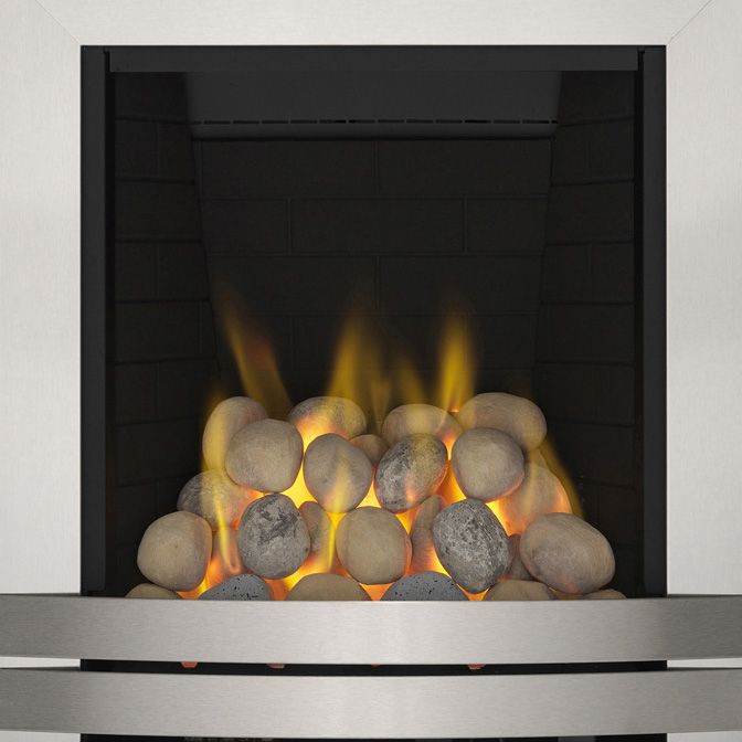 Focal Point Lulworth full depth Stainless steel effect Gas Fire