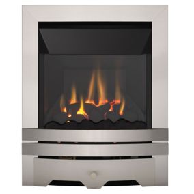 Focal Point Lulworth high efficiency Brushed stainless steel effect Gas Fire FPFBQ239