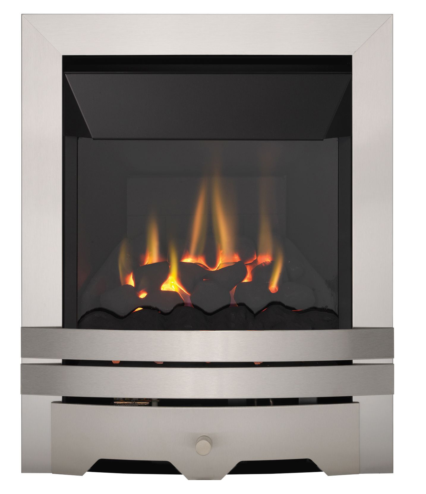 Focal Point Lulworth high efficiency Brushed stainless steel effect Manual control 4.05kW Gas Fire