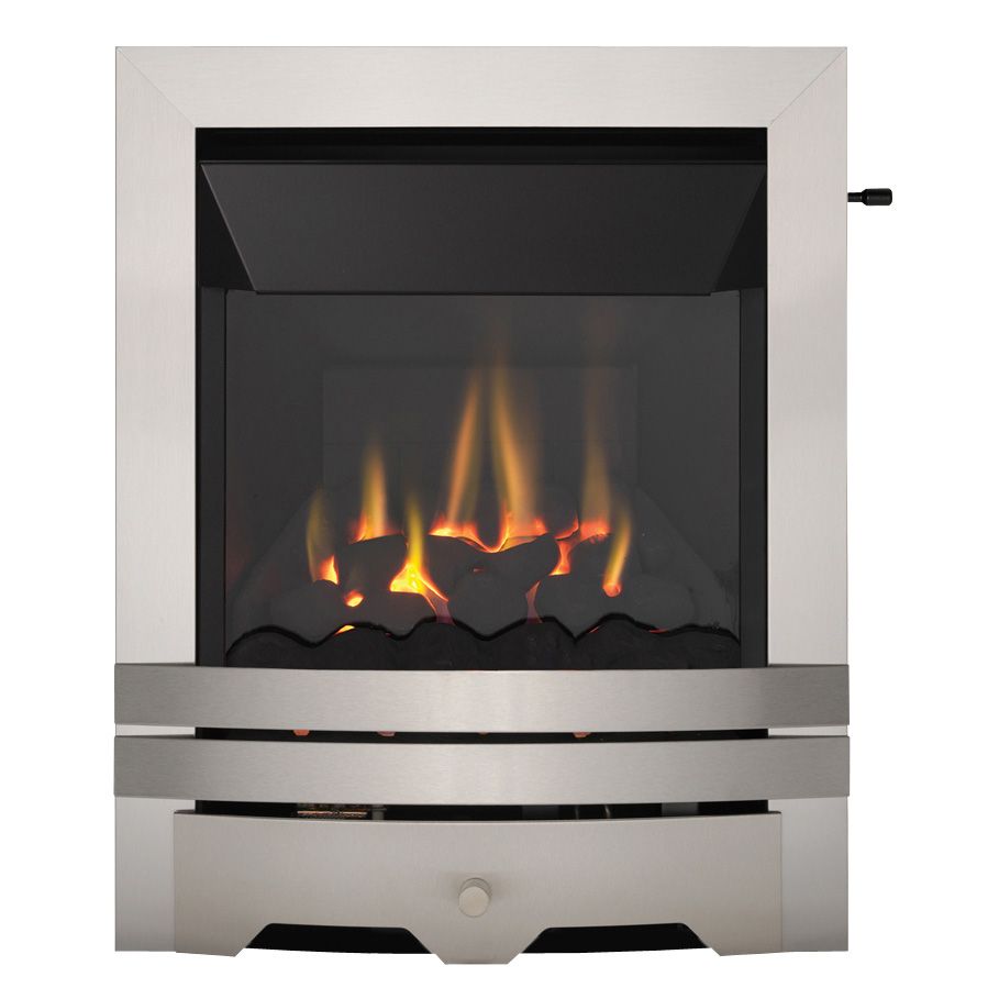 Focal Point Lulworth high efficiency Brushed stainless steel effect Slide control 4.05kW Gas Fire