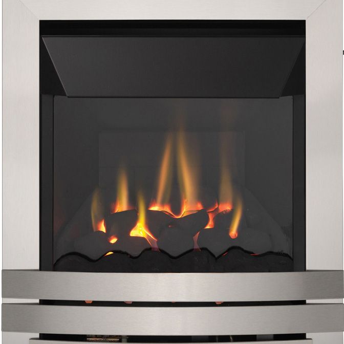Focal Point Lulworth high efficiency Brushed stainless steel effect Slide control 4.05kW Gas Fire