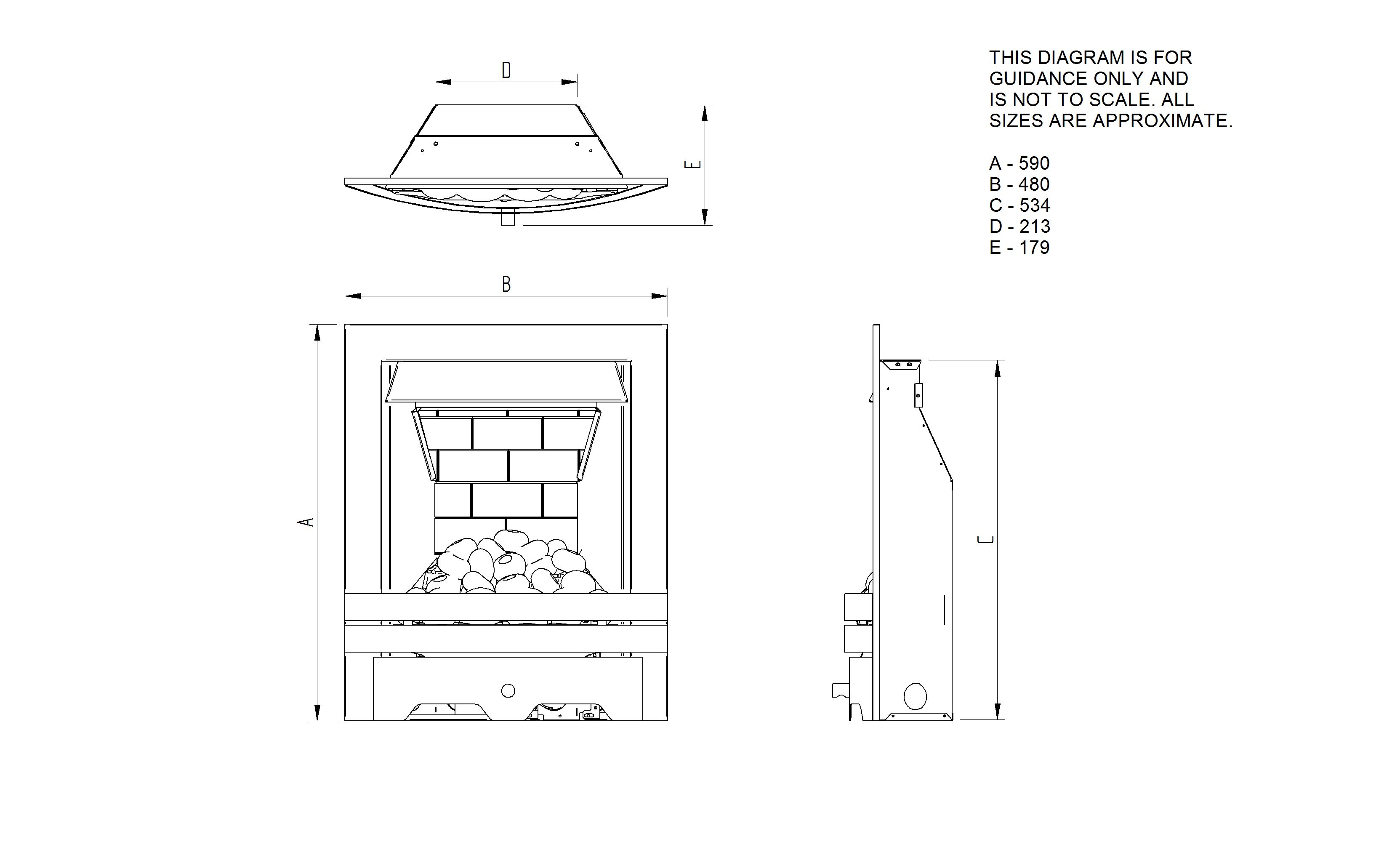 Focal Point Lulworth multi flue Brushed stainless steel effect Manual control 3.1kW Gas Fire