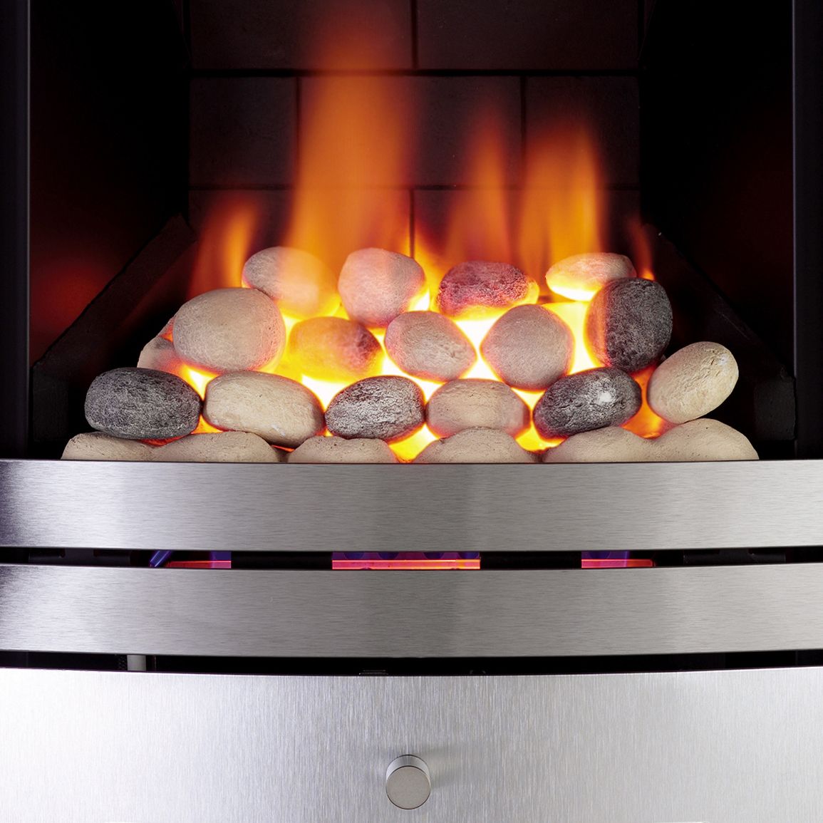 Focal Point Lulworth multi flue Brushed stainless steel effect Manual control 3.1kW Gas Fire