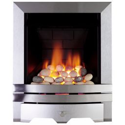Focal Point Lulworth multi flue Brushed stainless steel effect Manual control Fire FPFBQ035
