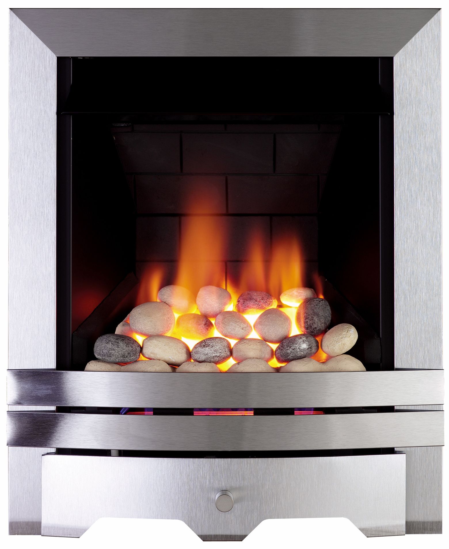 Focal Point Lulworth multi flue Brushed stainless steel effect Manual  control Gas Fire | DIY at Bu0026Q
