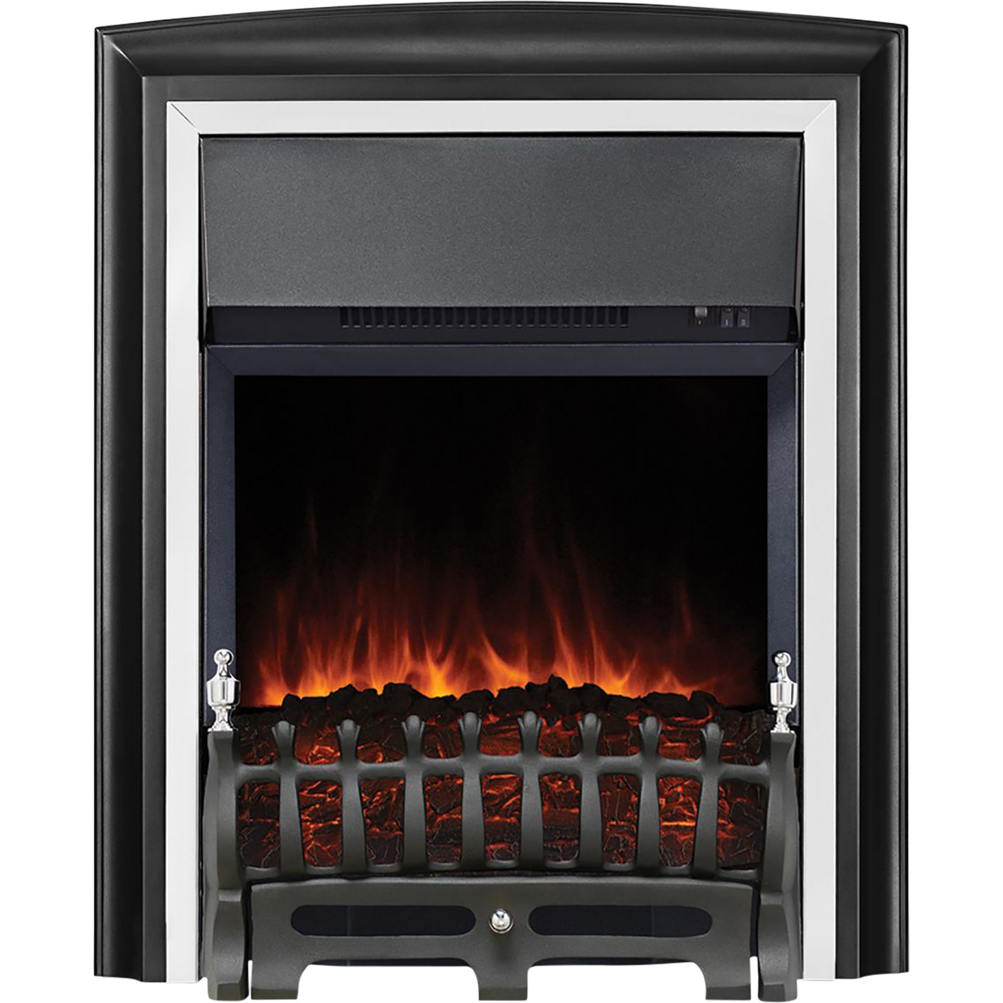 Focal Point Lycia 2kW Chrome effect Electric Fire (H)547mm (W)390mm (D)66mm