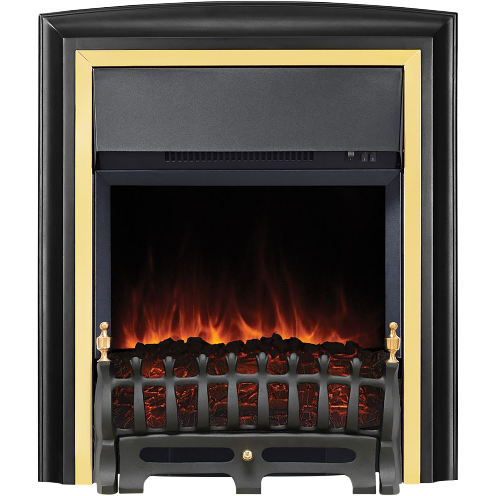 Focal Point Lycia 2kW Matt Brass effect Inset Electric Fire (H)63.5cm (W)53cm (D)16.6cm - Refurbished