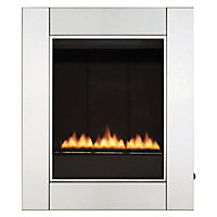 Focal Point Monet flue less Brushed stainless steel effect Manual control Gas Fire