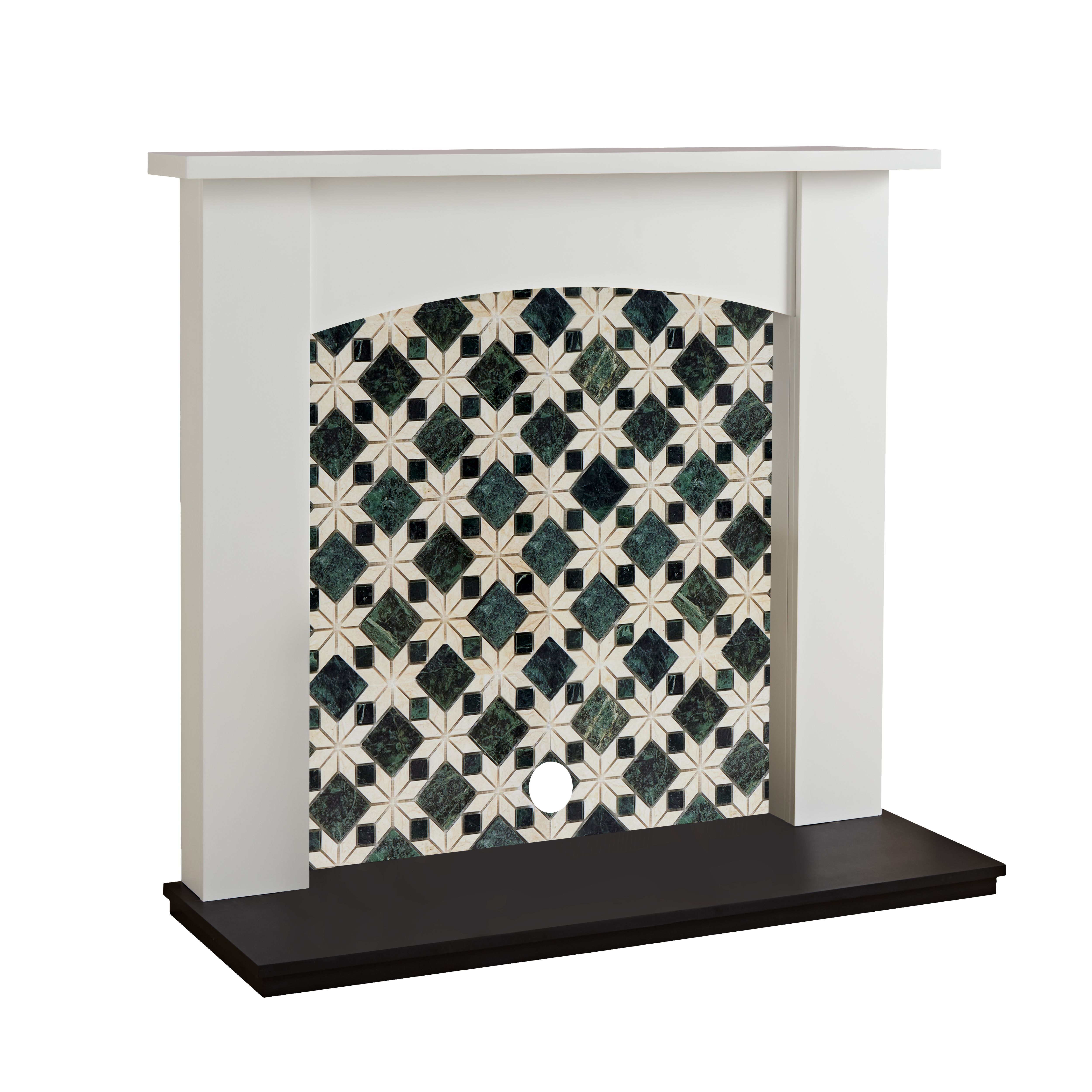 Focal Point Nebraska White & black MDF Timeless Fireplace surround set