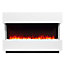 Focal Point Panoramic White Freestanding Electric Fire suite