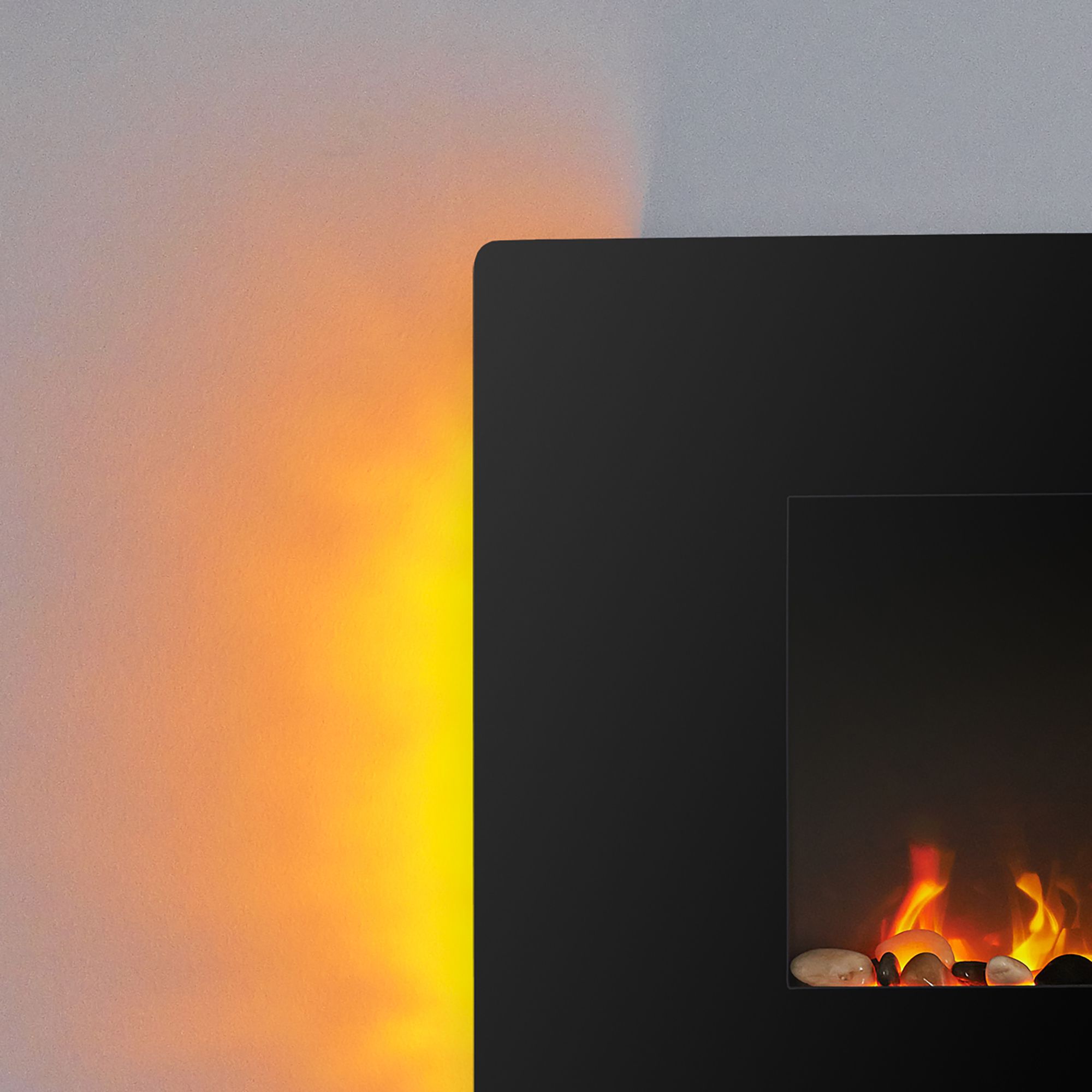 Focal Point pasadena 1.5kW Glass effect Wall-mounted Fire (H)44cm (W)91.5cm (D)13.5cm