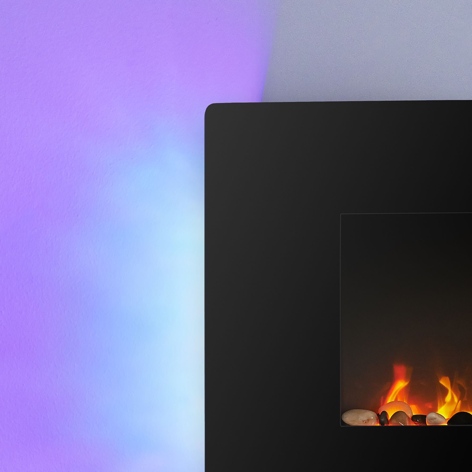 Focal Point pasadena 1.5kW Glass effect Wall-mounted Fire (H)44cm (W)91.5cm (D)13.5cm