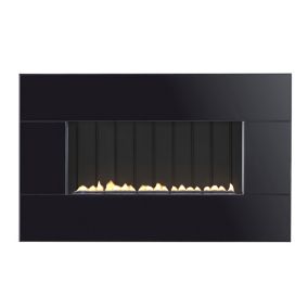 Focal Point Piano Black glass frame Black Gas Fire FPFBQ128