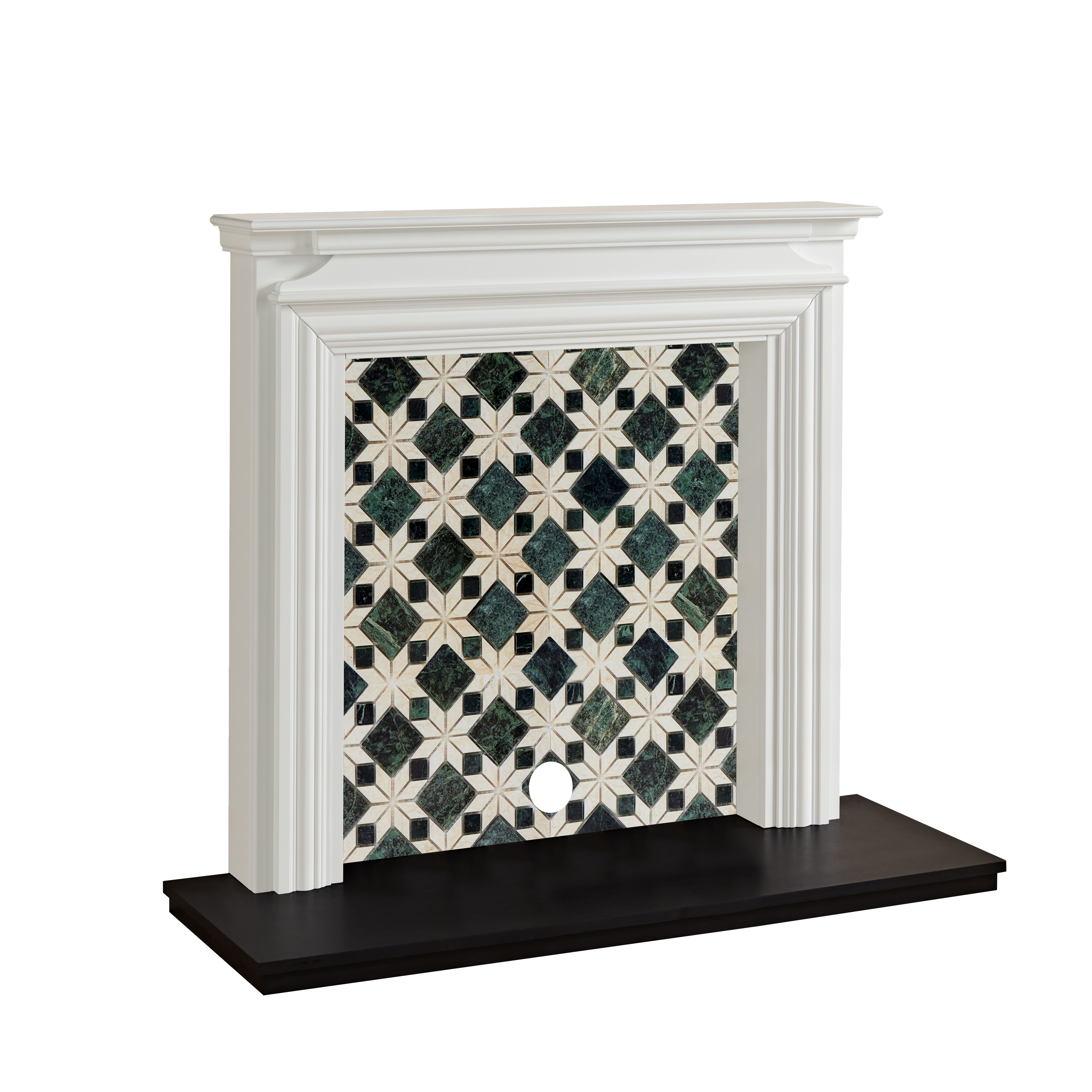 Focal Point Regent White & black MDF Timeless Fireplace surround set