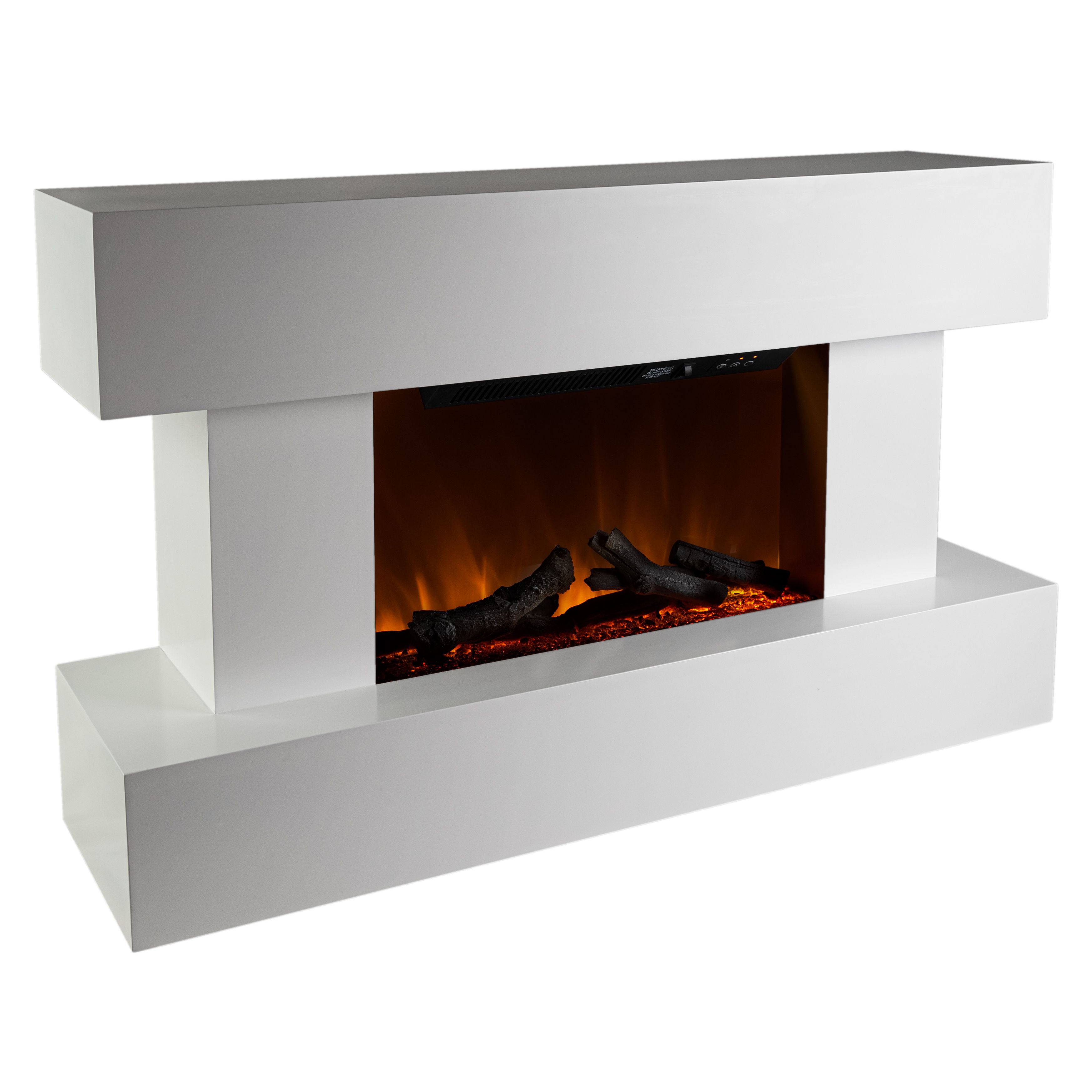 Focal Point Rivenhall 2kW Gloss White Wall-mounted Electric Fire