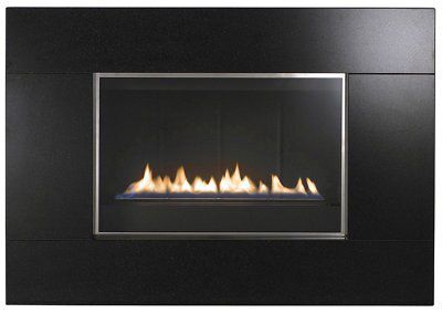 Focal Point Serif Black granite Manual control Gas Fire | DIY at Bu0026Q