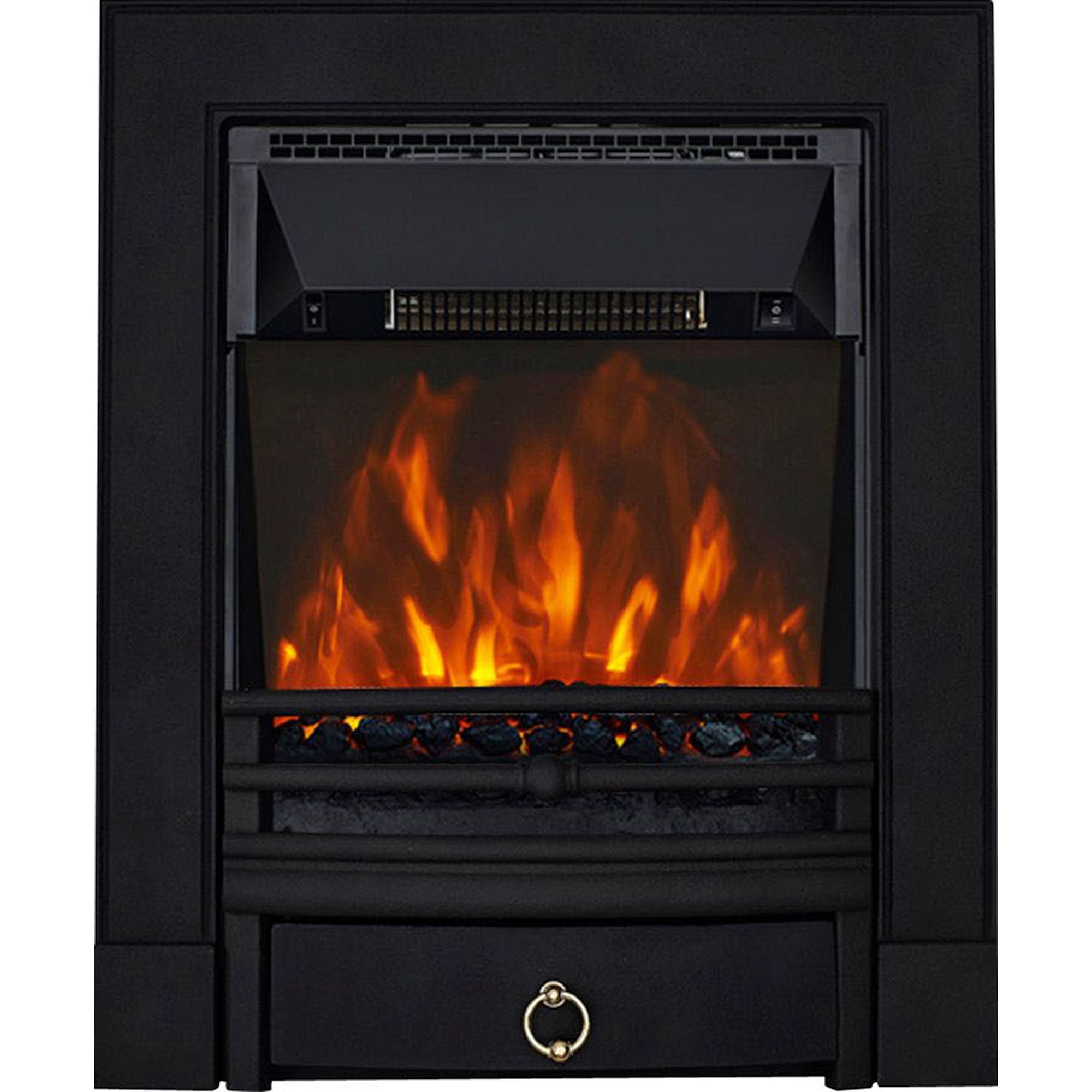 Focal Point Soho 2kW Cast iron effect Inset Electric Fire (H)555mm (W)390mm (D)114mm