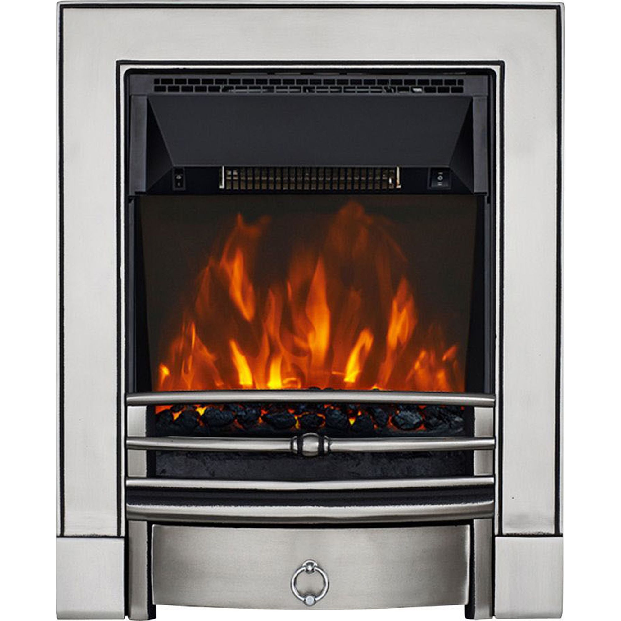 Focal Point Soho 2kW Chrome effect Inset Electric Fire (H)555mm (W)390mm (D)114mm