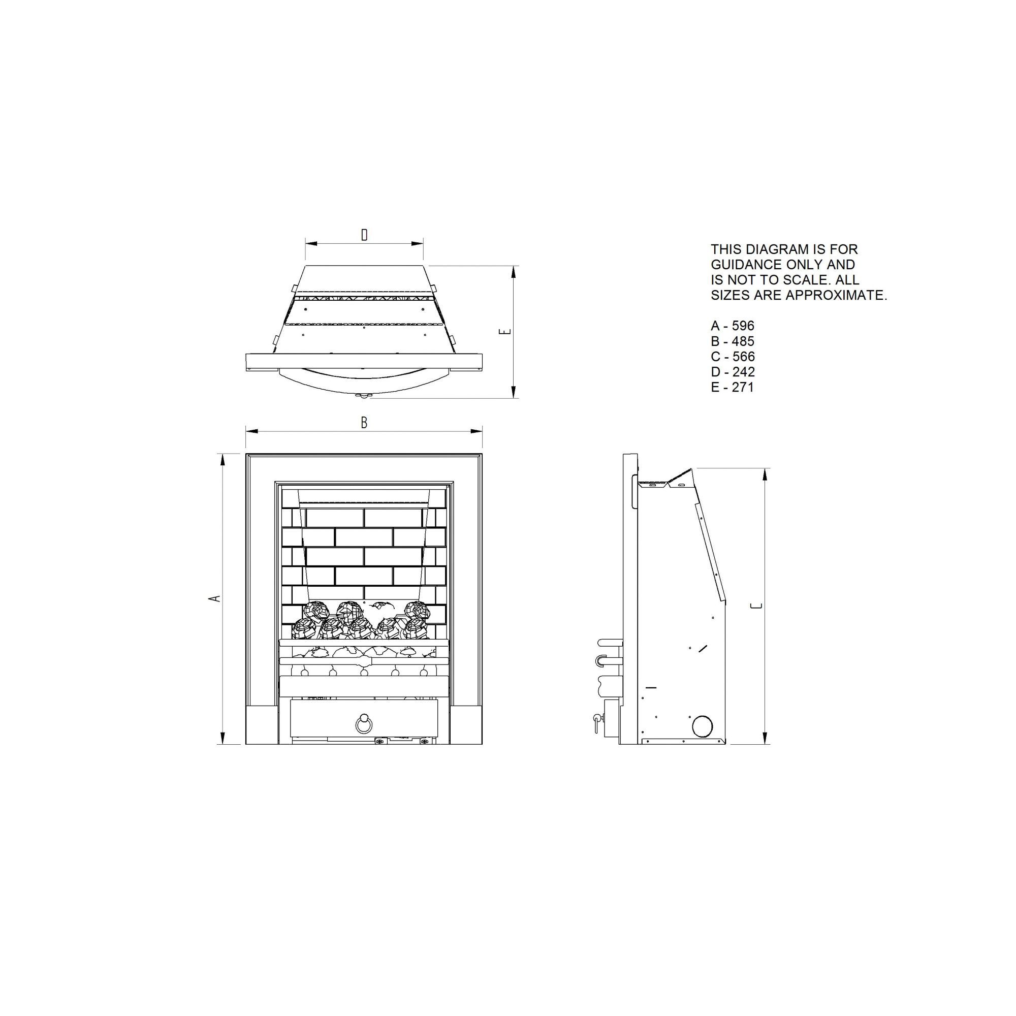 Focal Point Soho full depth Chrome effect Manual control 3.75kW Gas Fire