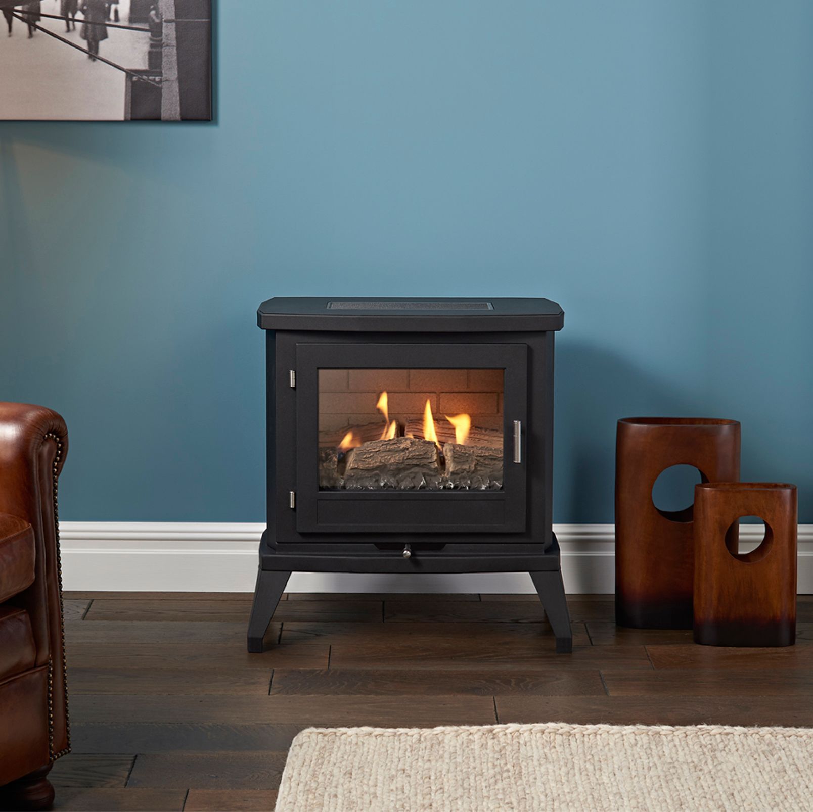 Focal Point Svelvik Flueless Black Gas Stove FPFBQ585 | DIY at Bu0026Q
